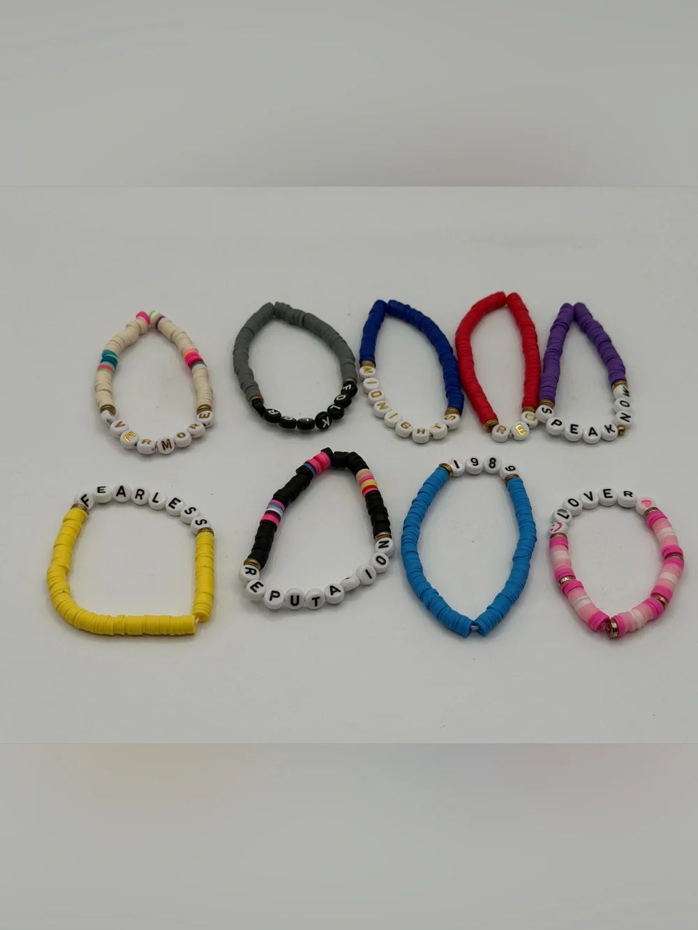 Lot of 9 Hand Made Taylor Swift Eras Tour Friendship Bracelets